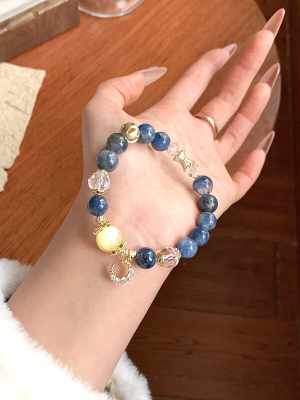 Blue Kyanite · Golden Phlogopite · Faceted Clear Quartz Bracelet - Image 6